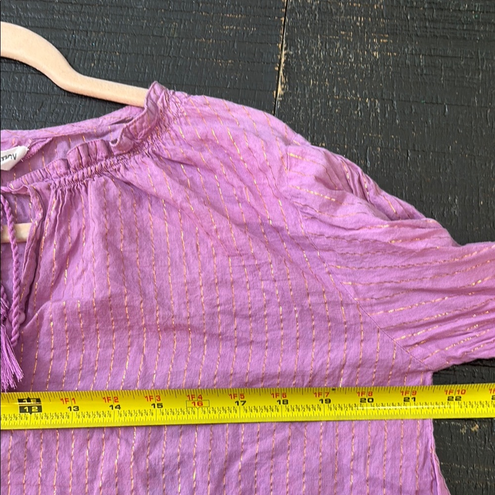 Emerson Fry India Collection Bardot Top - Pink Lurex with Gold Details size S - Picture 10 of 13